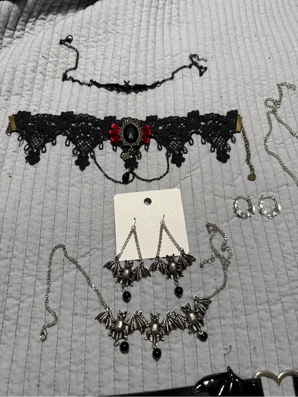 Black Gothic Bat Choker Costume Jewelry